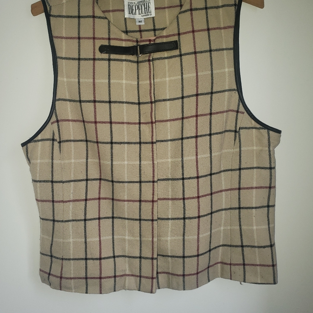 Tartan Wool buckle Vest sz-M